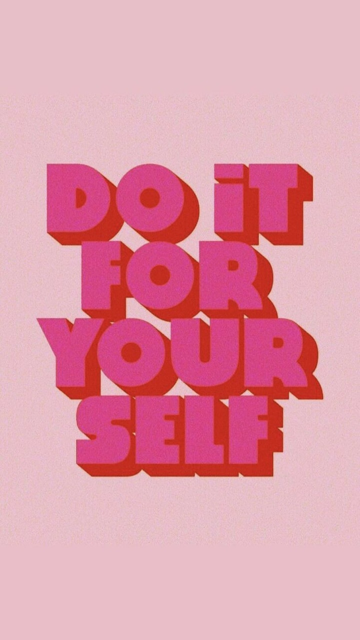 Motivational quote 'Do it for yourself' in bold red letters on a pink background